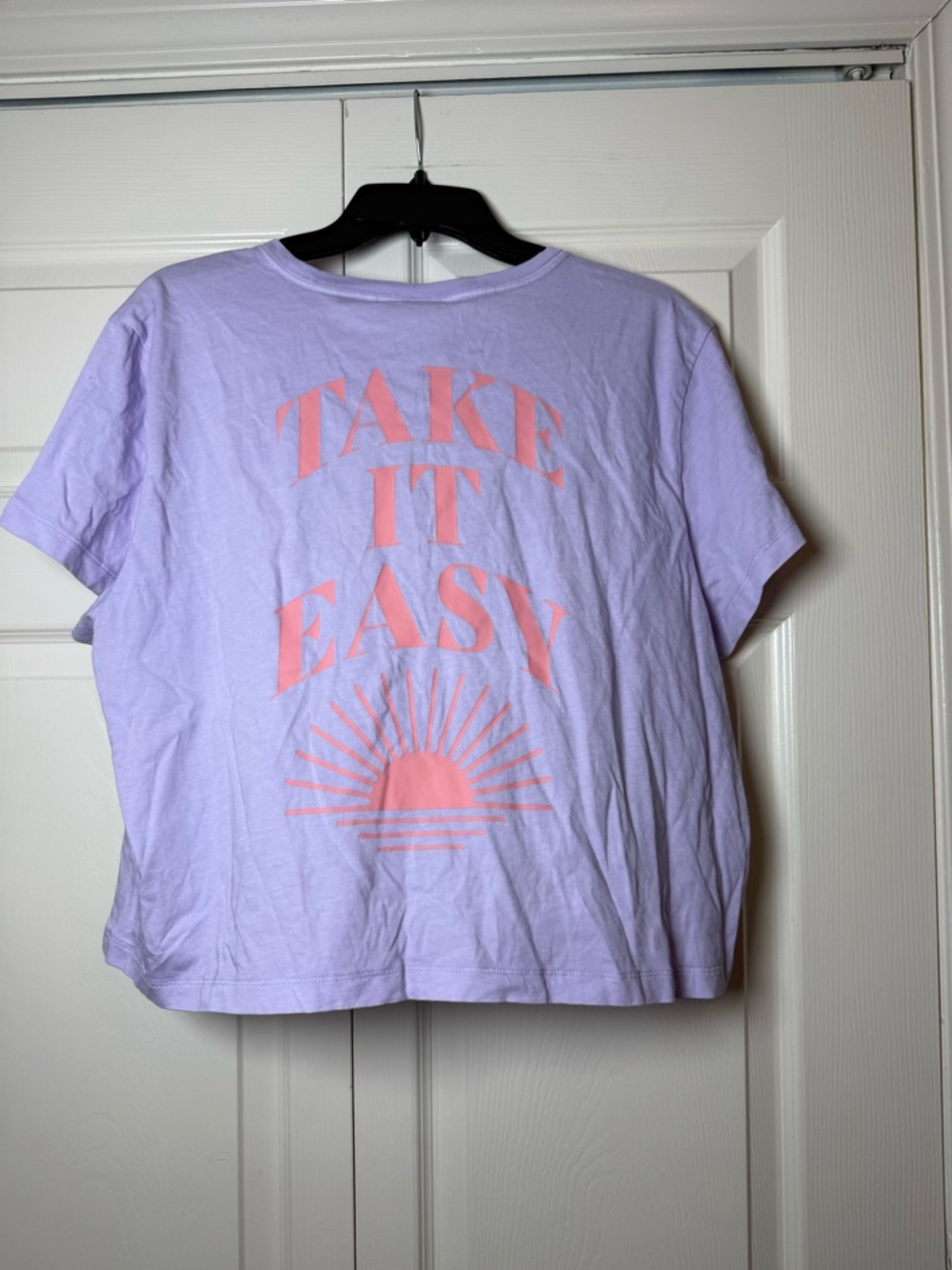 Victoriaβs Secret Pink Campus Short Sleeve Pastel Lilac Take It Easy Graphic Tee